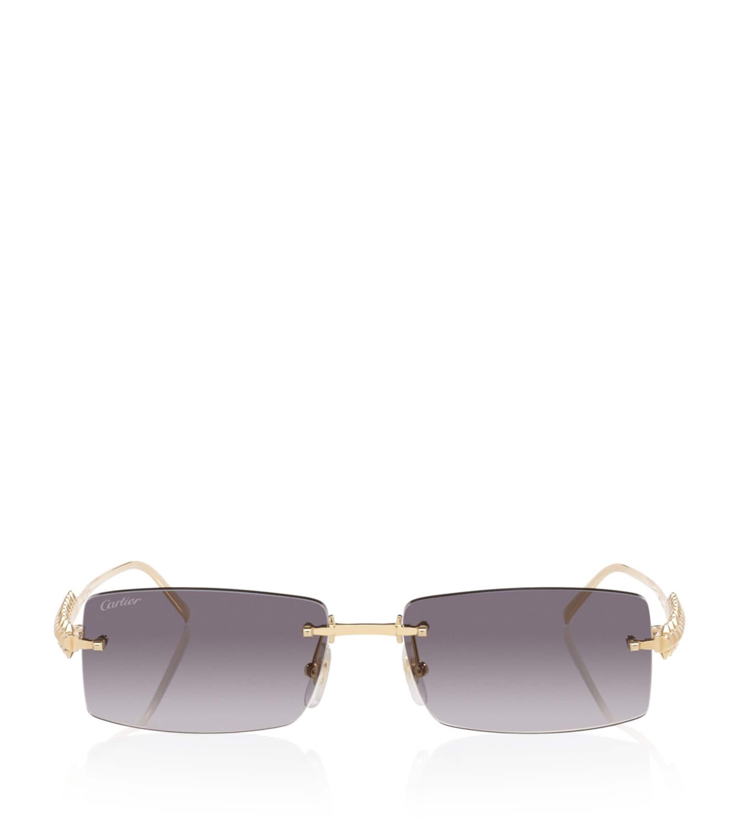 Cartier Clash de Cartier Rectangle Sunglasses Gold