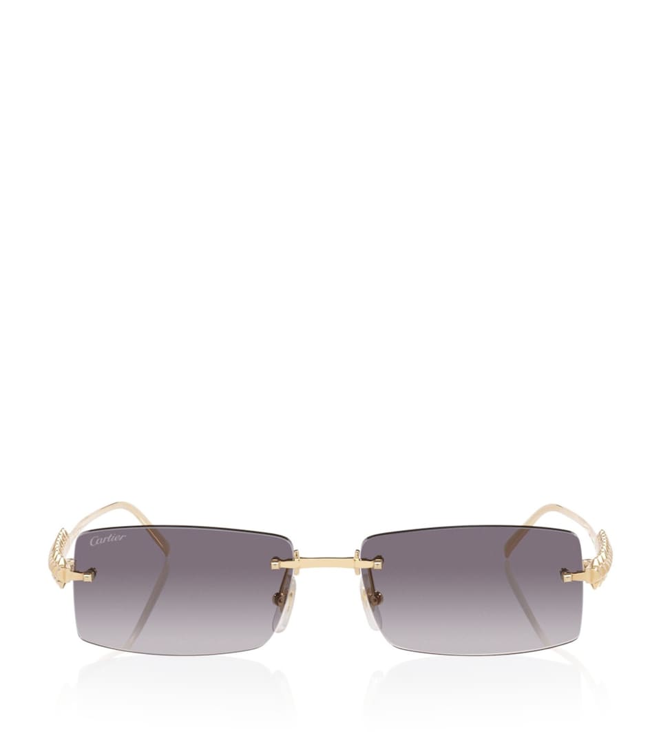 Cartier Clash de Cartier Rectangle Sunglasses Gold