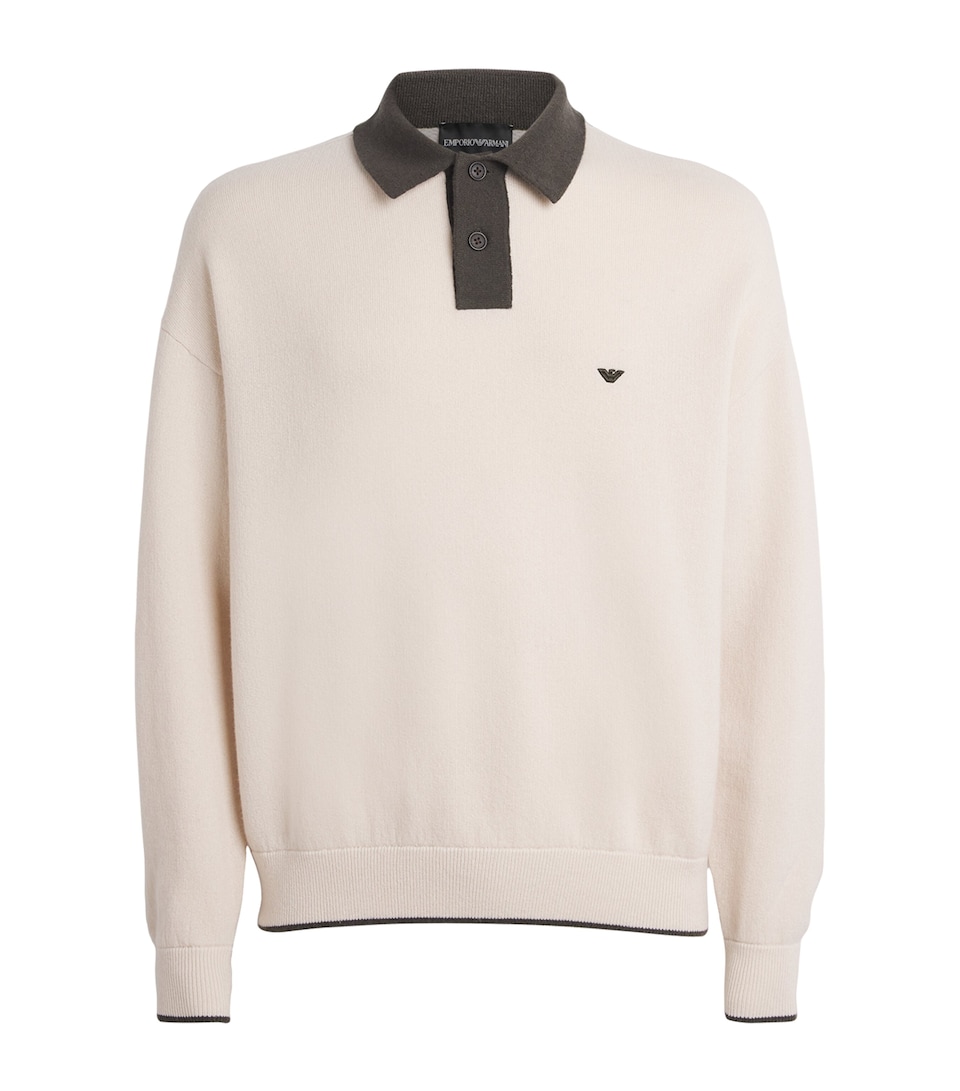 Virgin-Wool Logo Polo Sweater