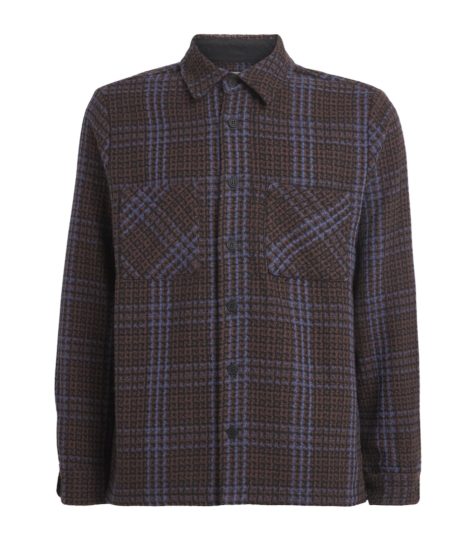 Cotton-Blend Skate Check Whiting Overshirt