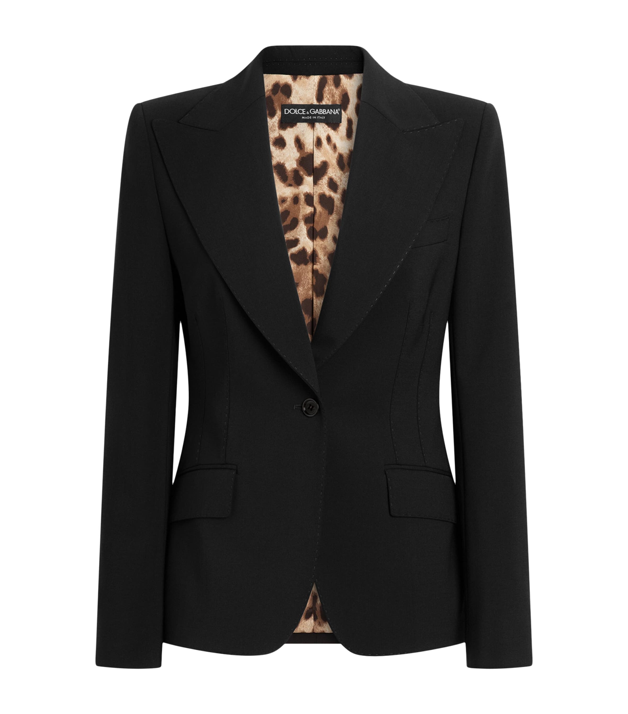 Dolce&Gabbana Womens Wool-Blend Blazer Black