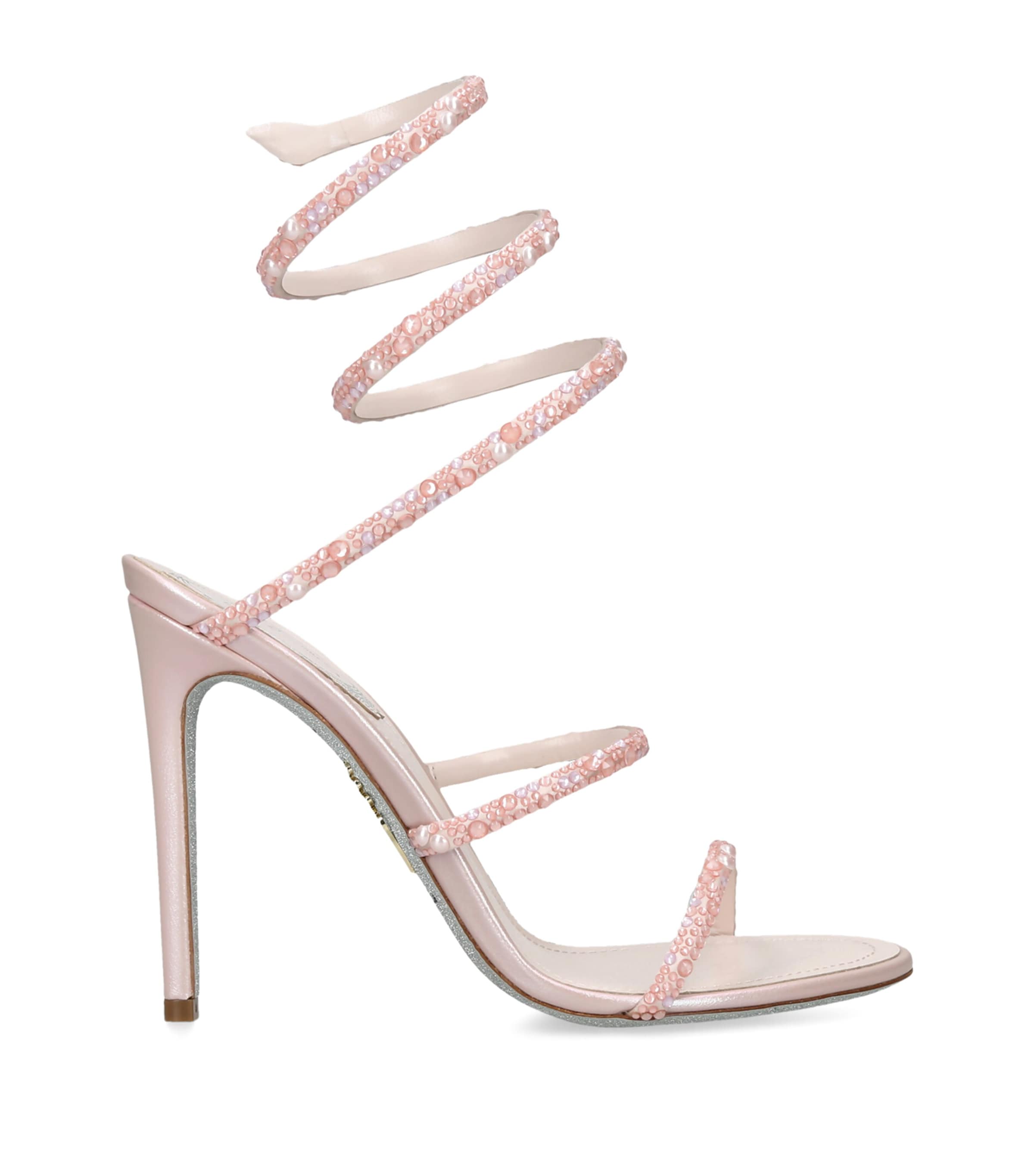 René Caovilla Embellished Cleo Sandals 105 Pink Comb