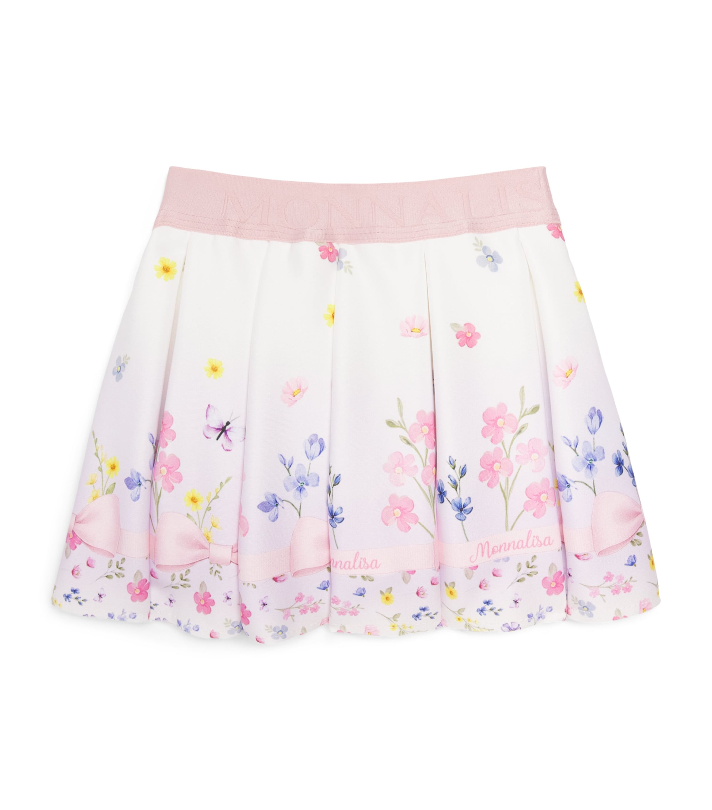 Monnalisa Flower Print Skirt (6 Months - 6 Years) Panna+multicolor