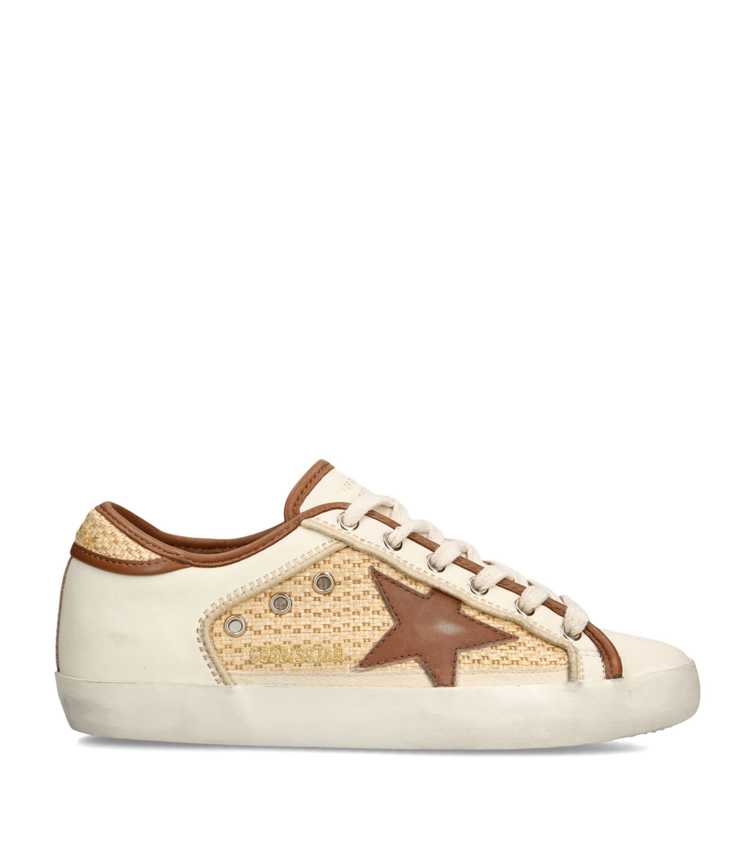 Golden Goose Leather Super Star Sneakers Beige Comb