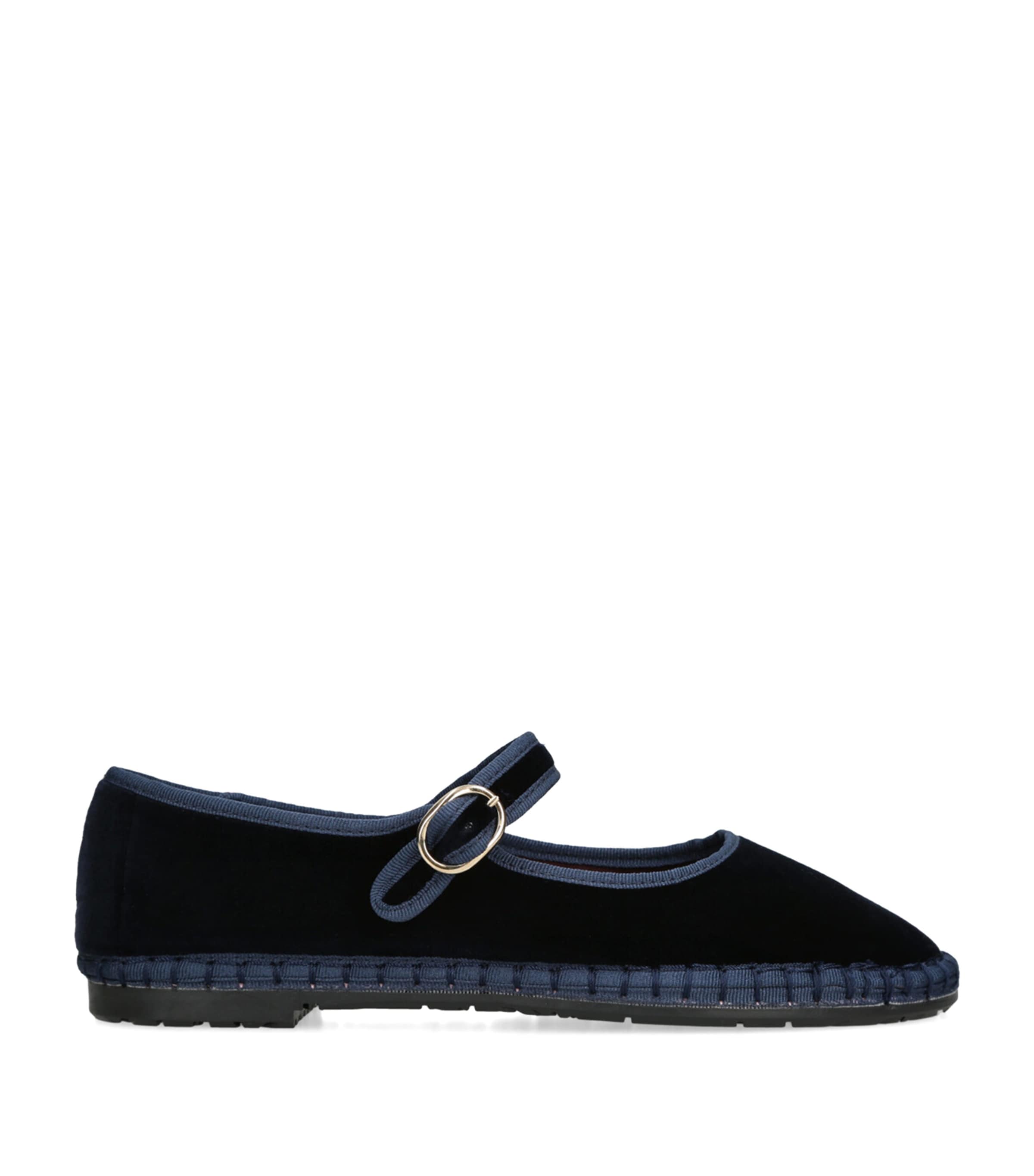 Flabelus Velvet Molly Mary Janes Blue