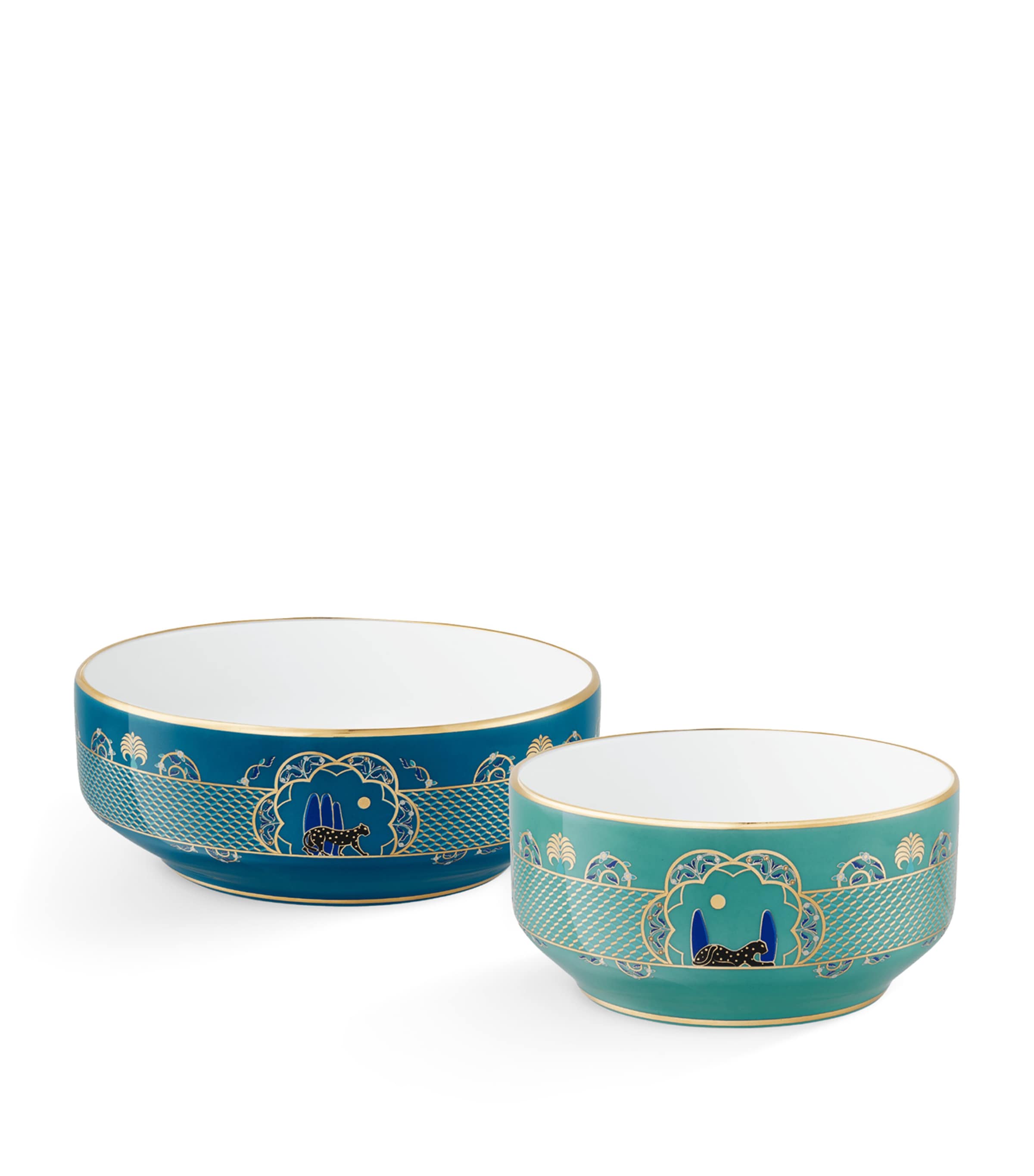 Cartier Porcelain Panthère de Cartier Bowls (Set of 2) White