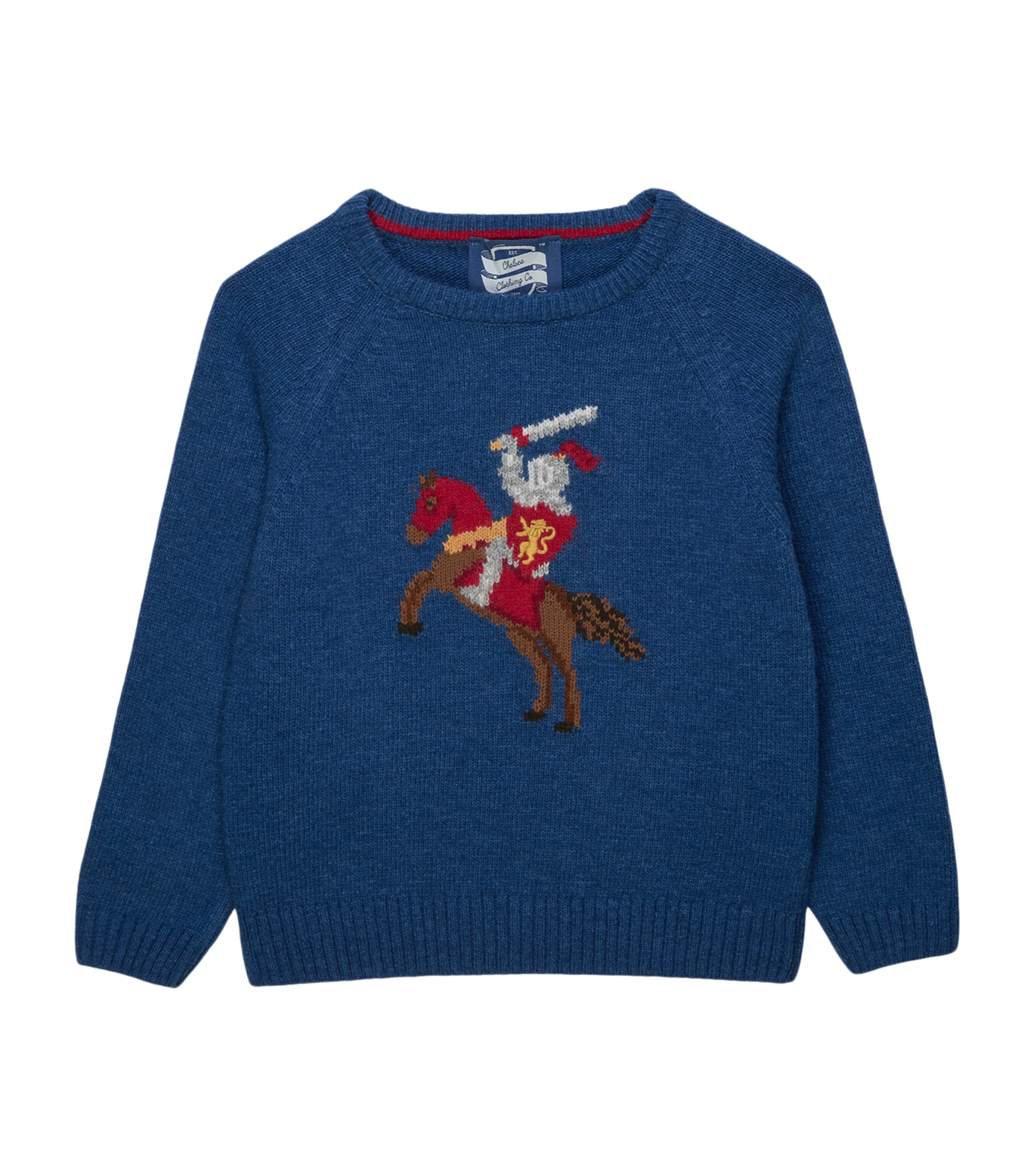 Trotters Wool-Blend Lancelot Knight Sweater (2-5 Years) Denim Blue