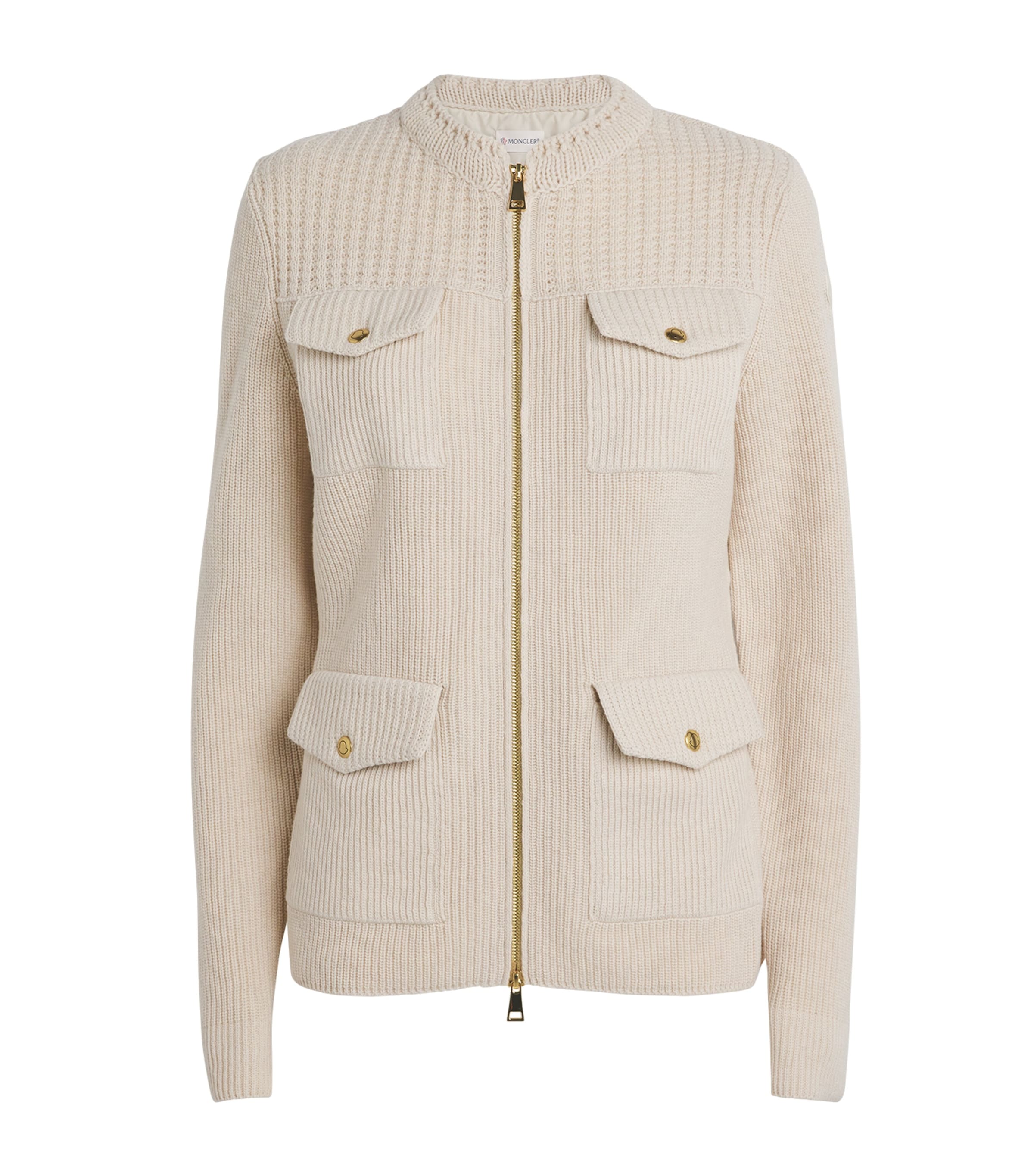Wool-Down Panelled Cardigan
