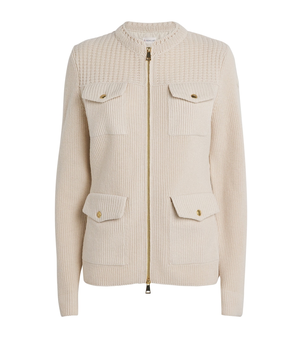 Wool-Down Panelled Cardigan