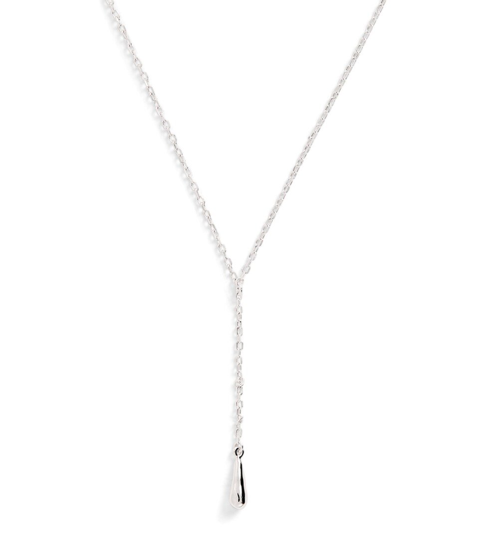 Sterling Silver Molten Charm Lariat Necklace