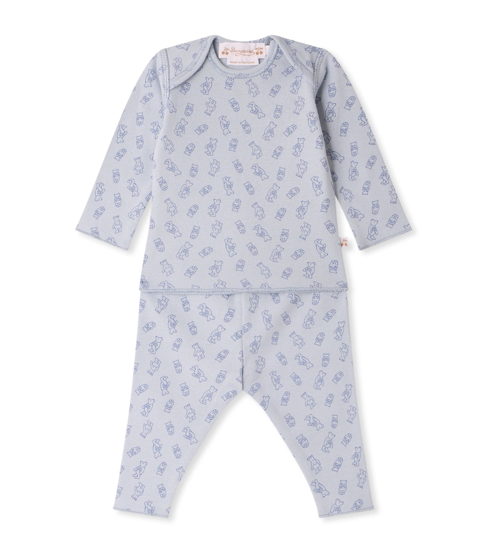 Bonpoint Cotton Printed Pyjama Set (3-18 Months) Imp Bleu Moyen