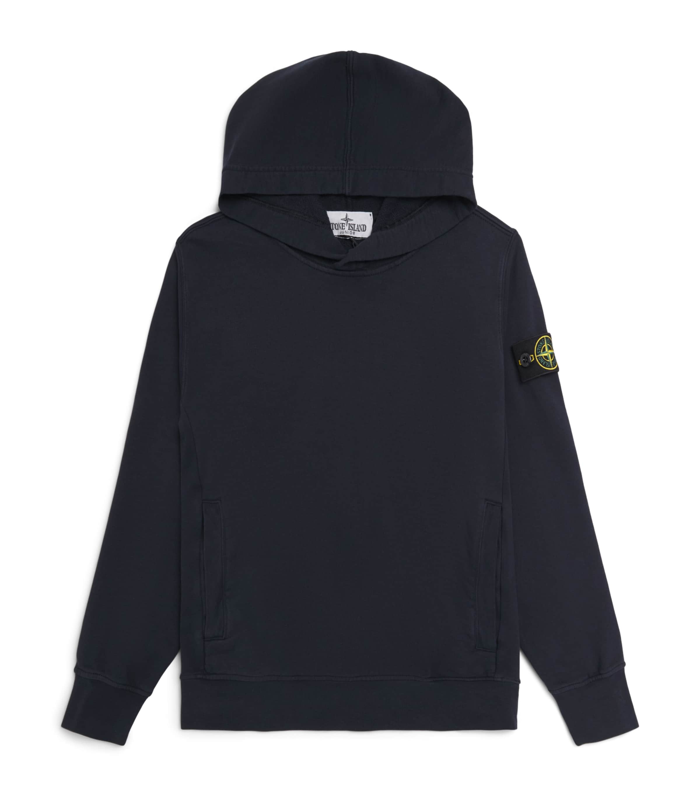 Stone Island Junior Organic Cotton Logo Hoodie (4-14 Years) Navy Blue
