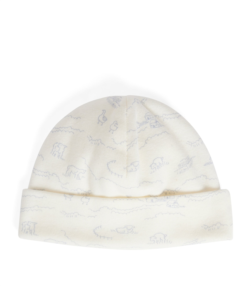 Bonpoint Cotton Sheep Print Hat Naturel