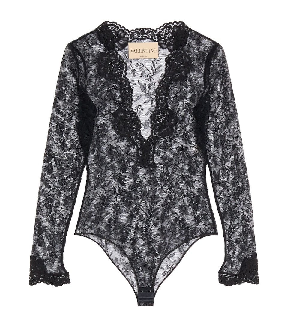 Valentino Womens Stretch Lace Bodysuit