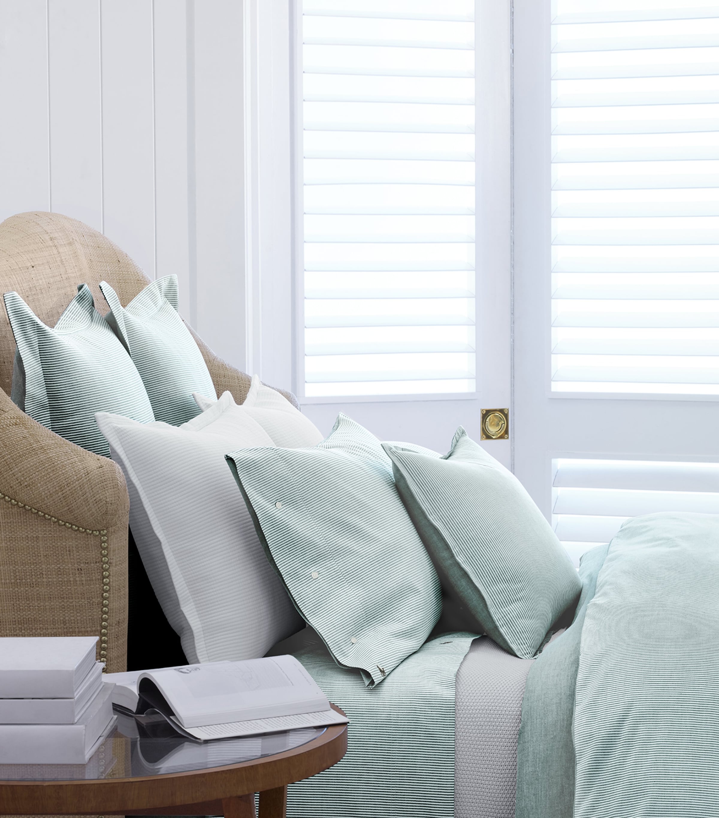 Ralph Lauren Home Oxford Evergreen Emporer Fitted Sheet (200cm x 200cm) Evergreen