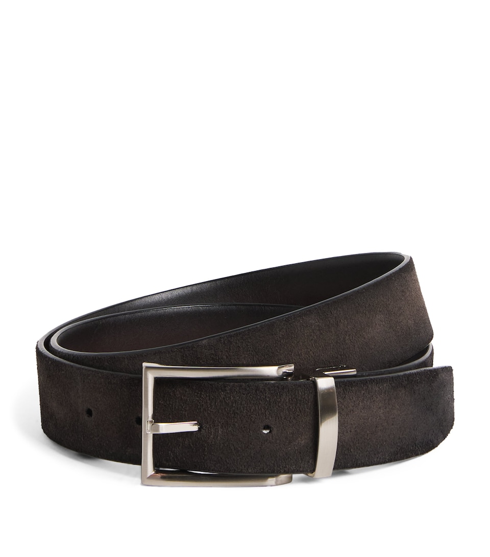 Officine Creative Suede Reversible Belt Moro/pepe