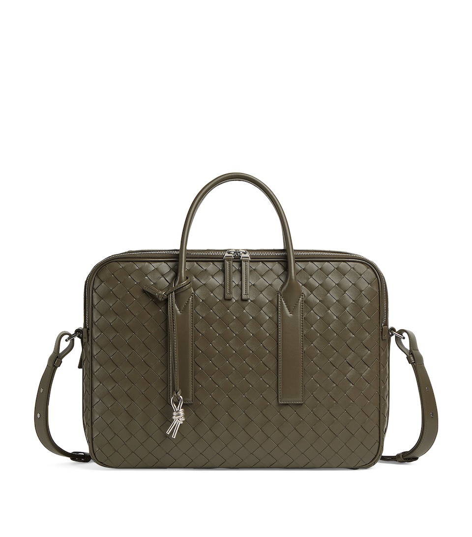 Leather Intrecciato Getaway Briefcase