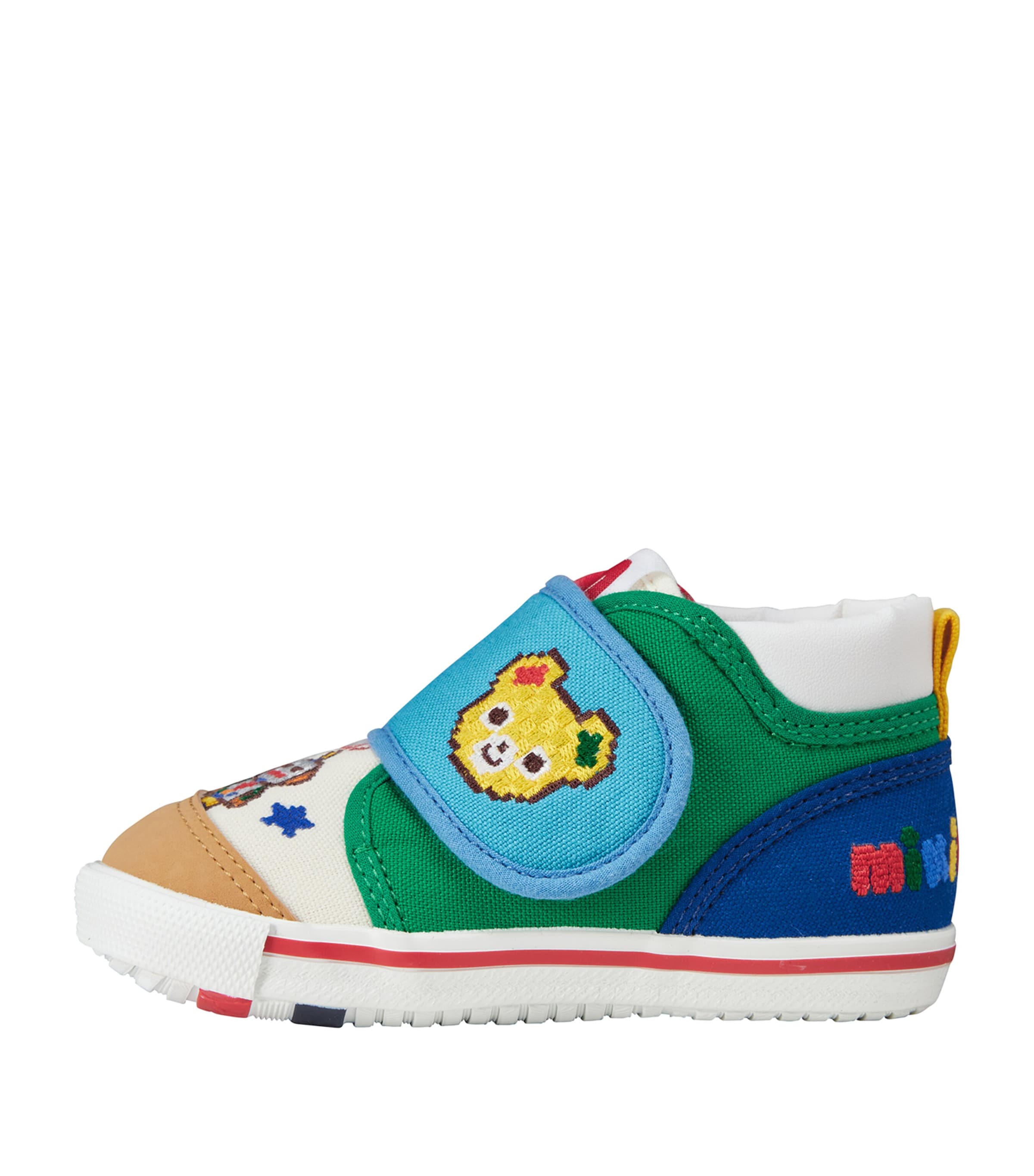 Miki House Canvas Embroidered Velcro Sneakers