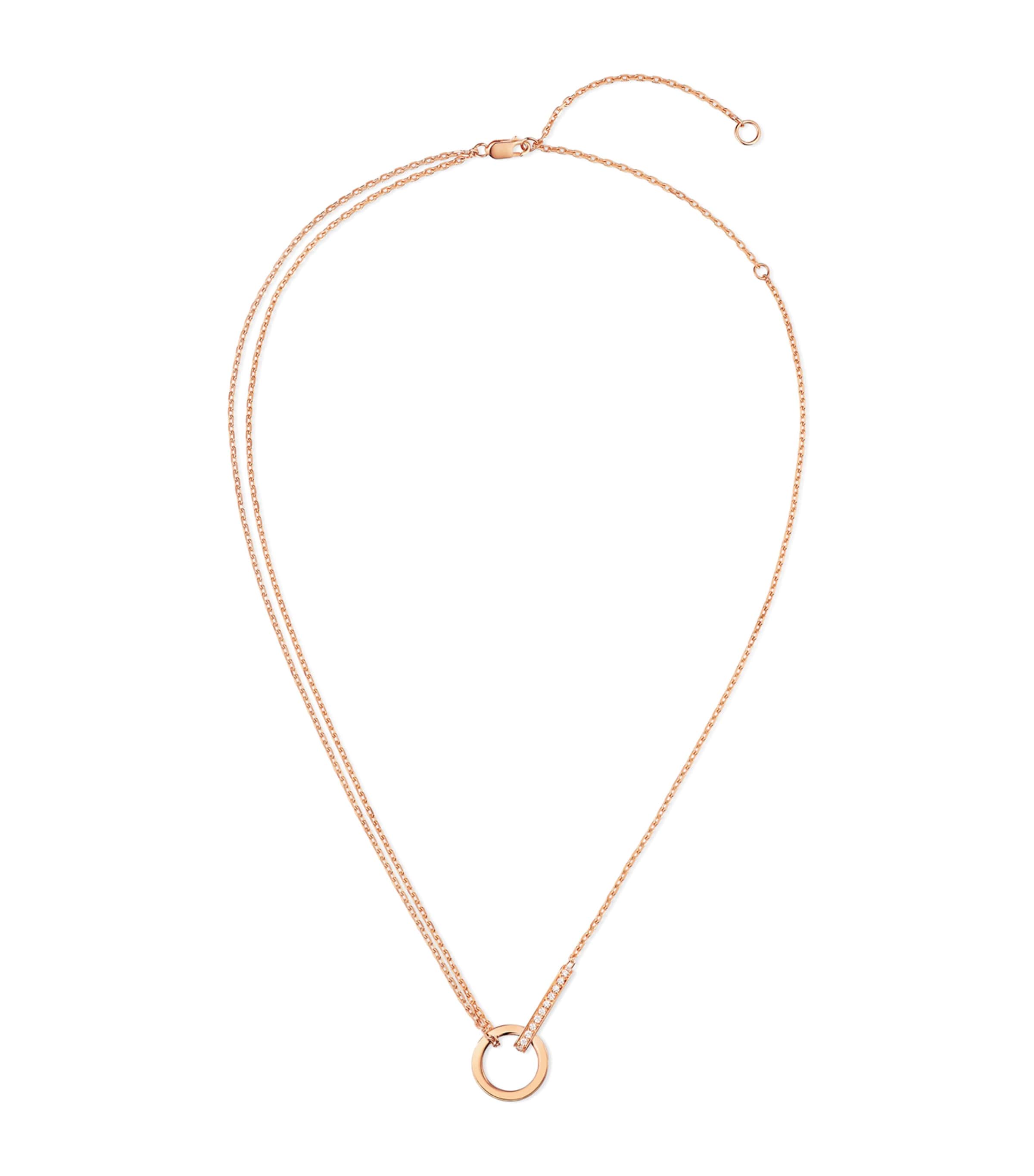 Repossi Rose Gold and Diamond Berbere Module Pendant Necklace Pink Gold