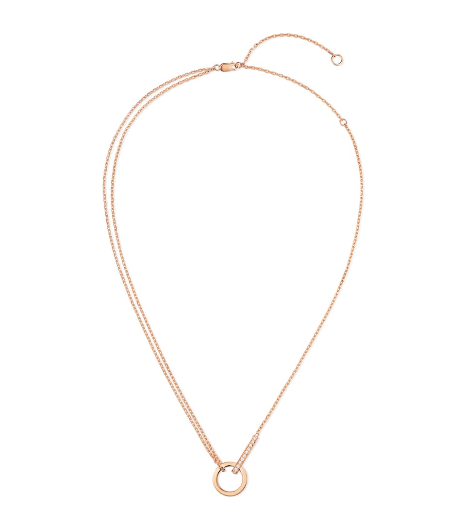 Repossi Rose Gold and Diamond Berbere Module Pendant Necklace Pink Gold