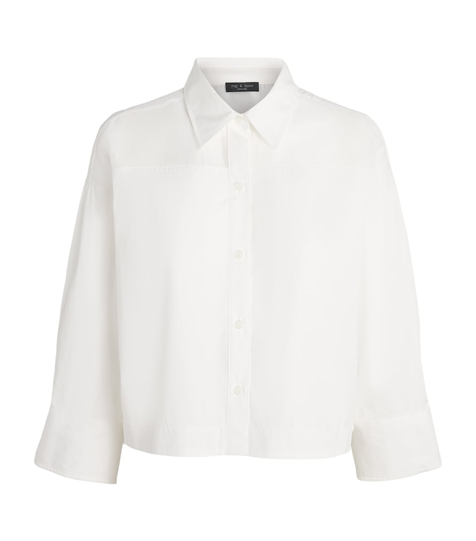 Rag & Bone Womens Poplin-Organza Elly Shirt White