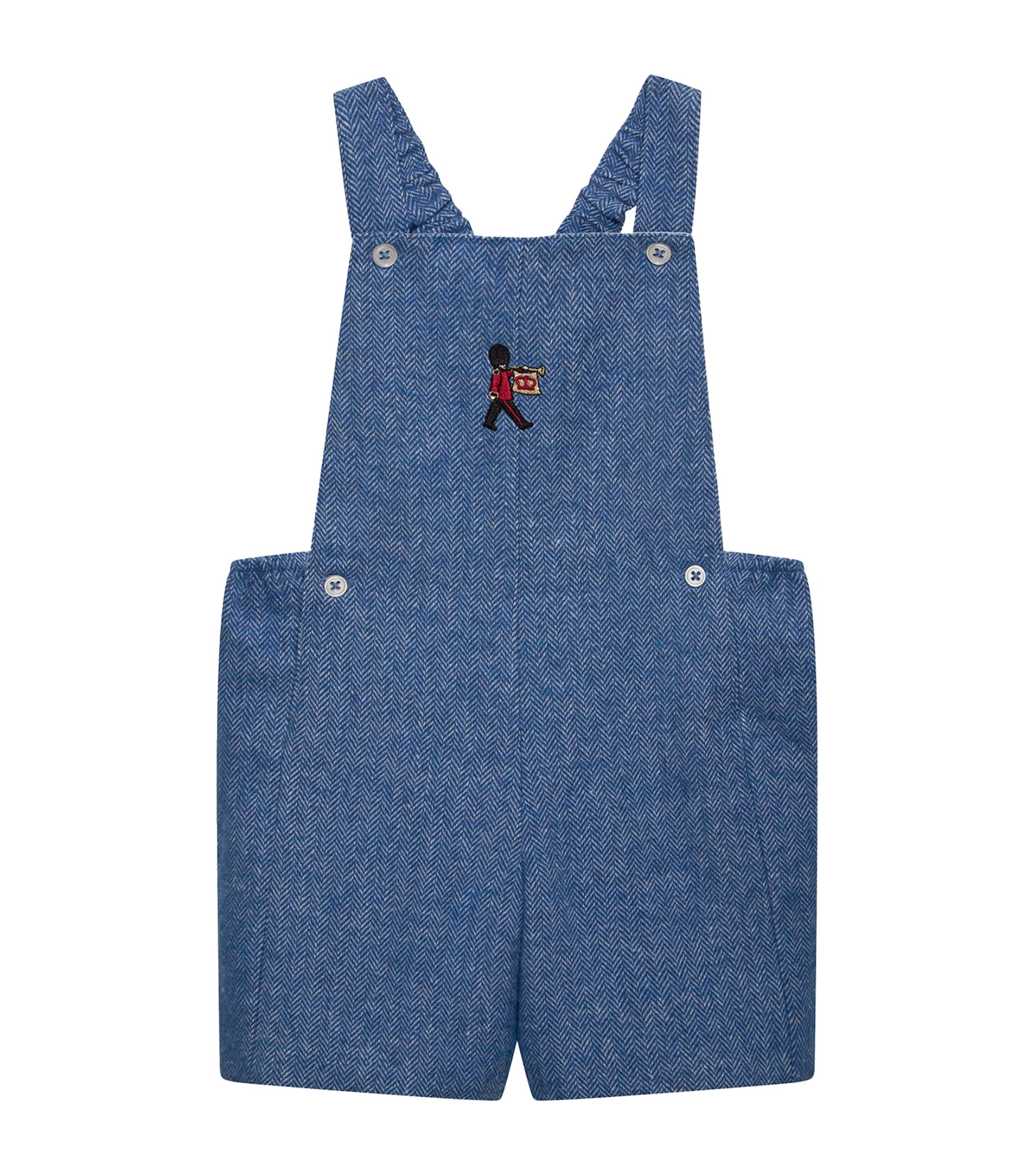 Trotters Cotton Guardsman Alfie Dungarees (3-24 Months) Blue