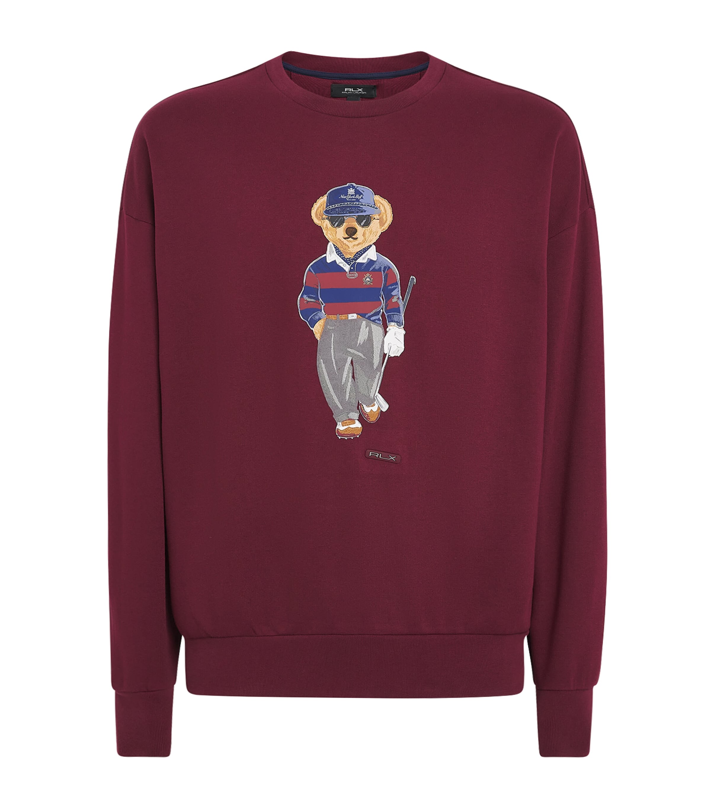 RLX Ralph Lauren Mens Polo Bear Sweatshirt Classic Wine