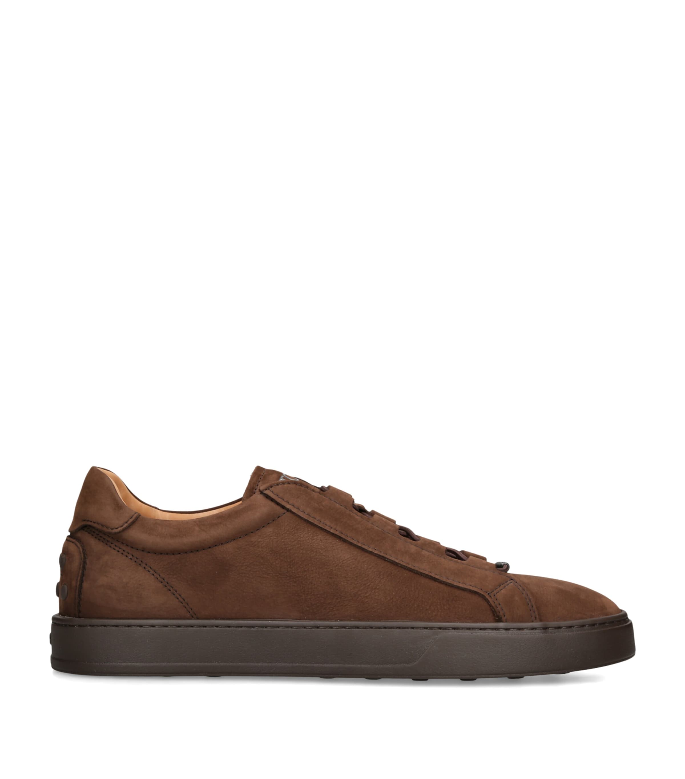 Tod's Suede Elastic Cassetta Sneakers Dark Brown