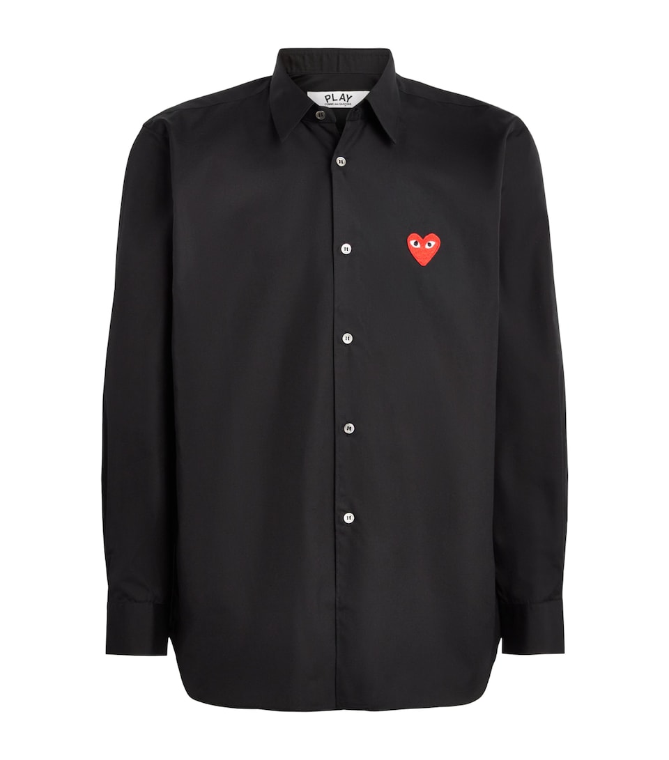 Comme Des Garçons Play Mens Long-Sleeve Heart Shirt Black