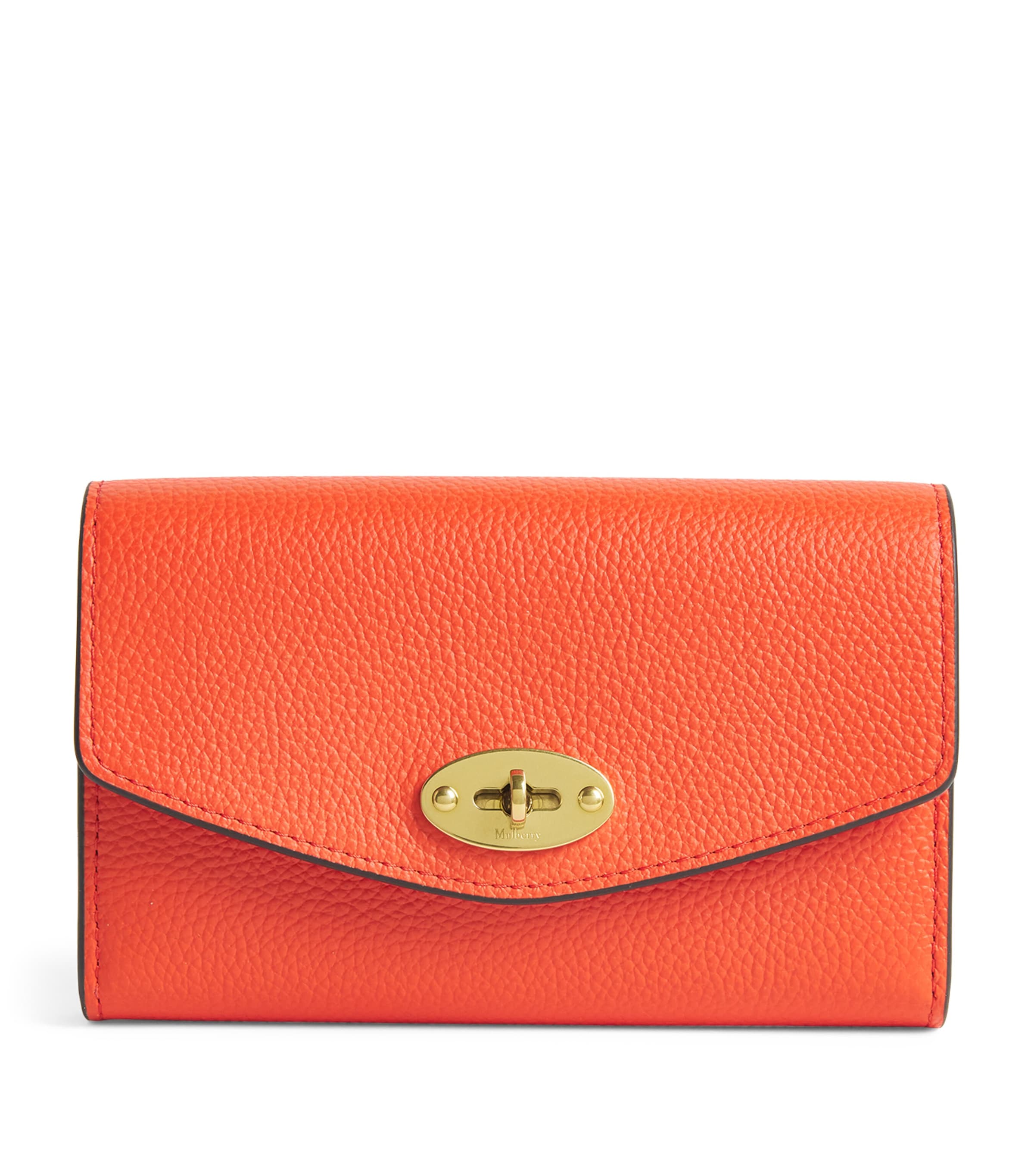 Mulberry Medium Leather Darley Wallet Coral Orange