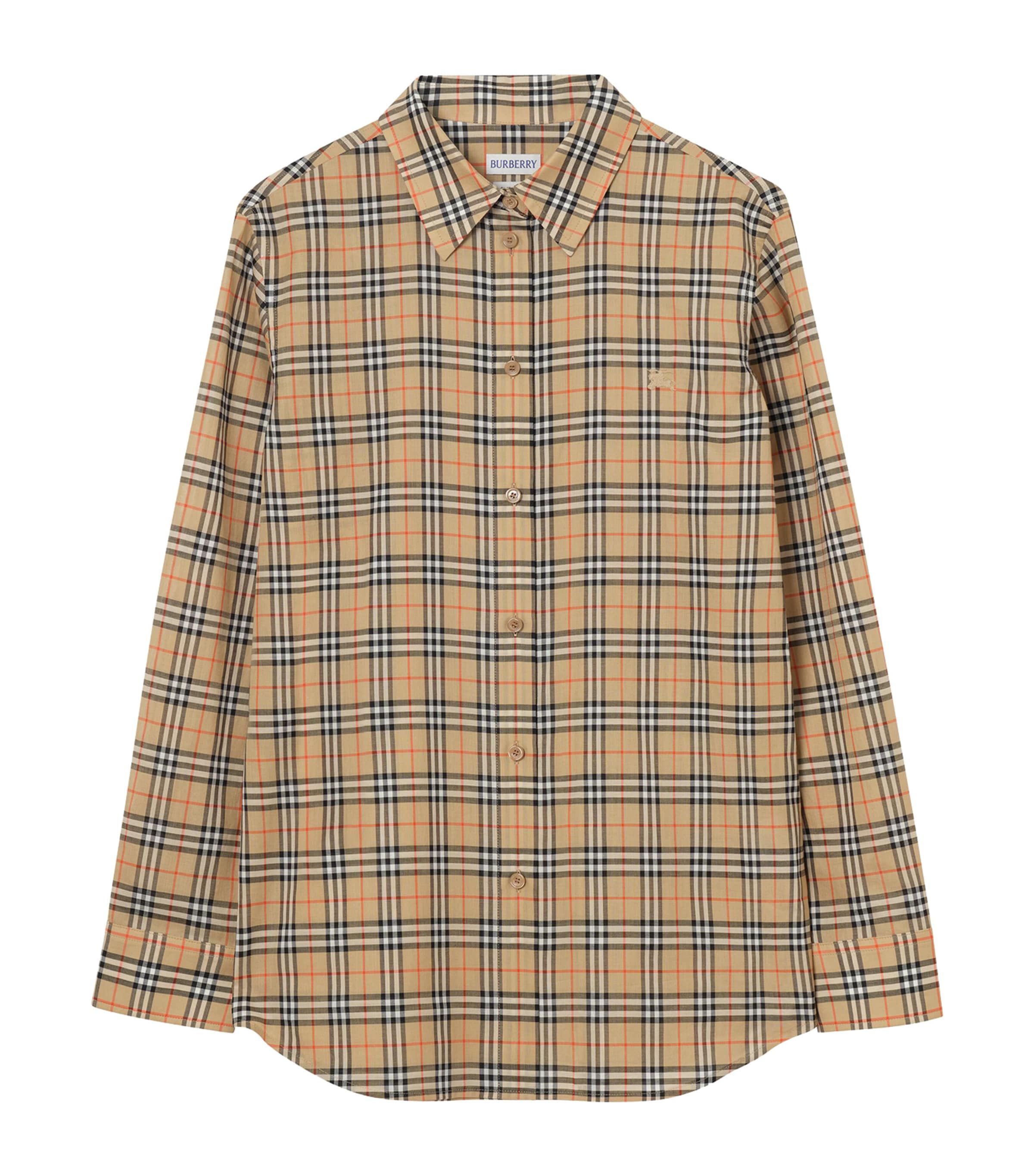 Burberry Womens Cotton Check Shirt Sand Ip Check