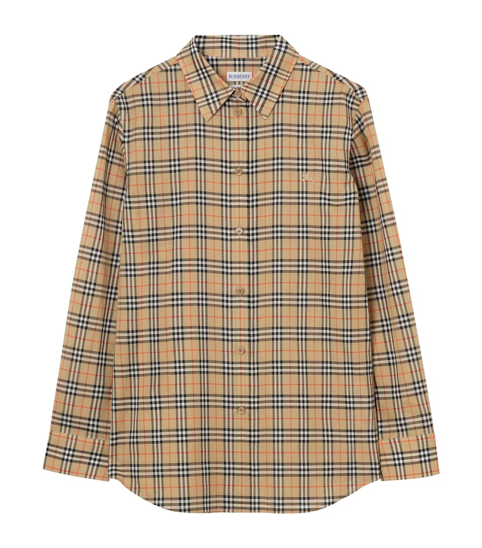 Burberry Womens Cotton Check Shirt Sand Ip Check