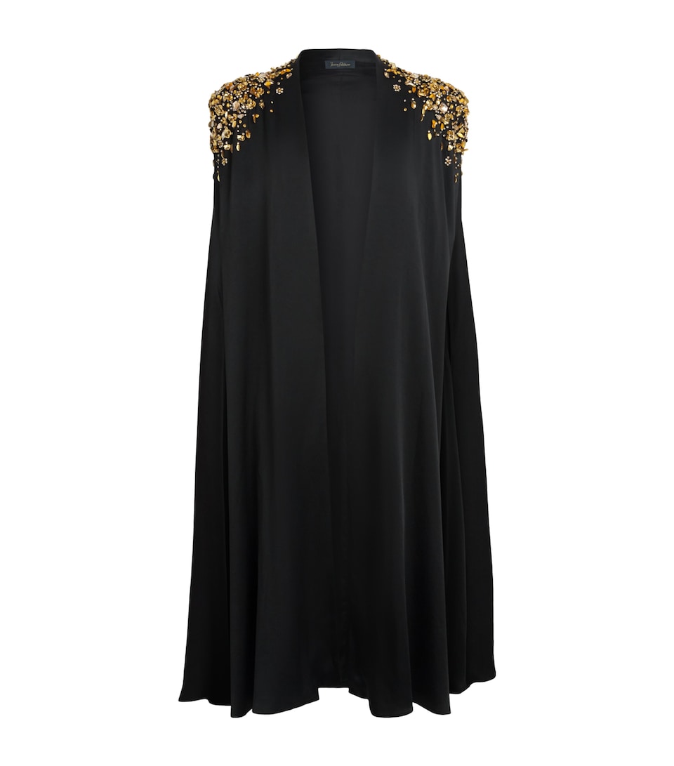 Jenny Packham Womens Embellished Alona Cape Liquorice