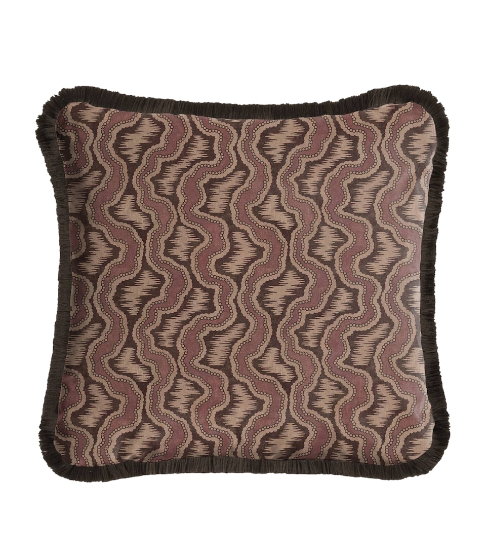 House Of Hackney Medium Velvet Xylem Fringed Cushion (45cm x 45cm) Cosmos