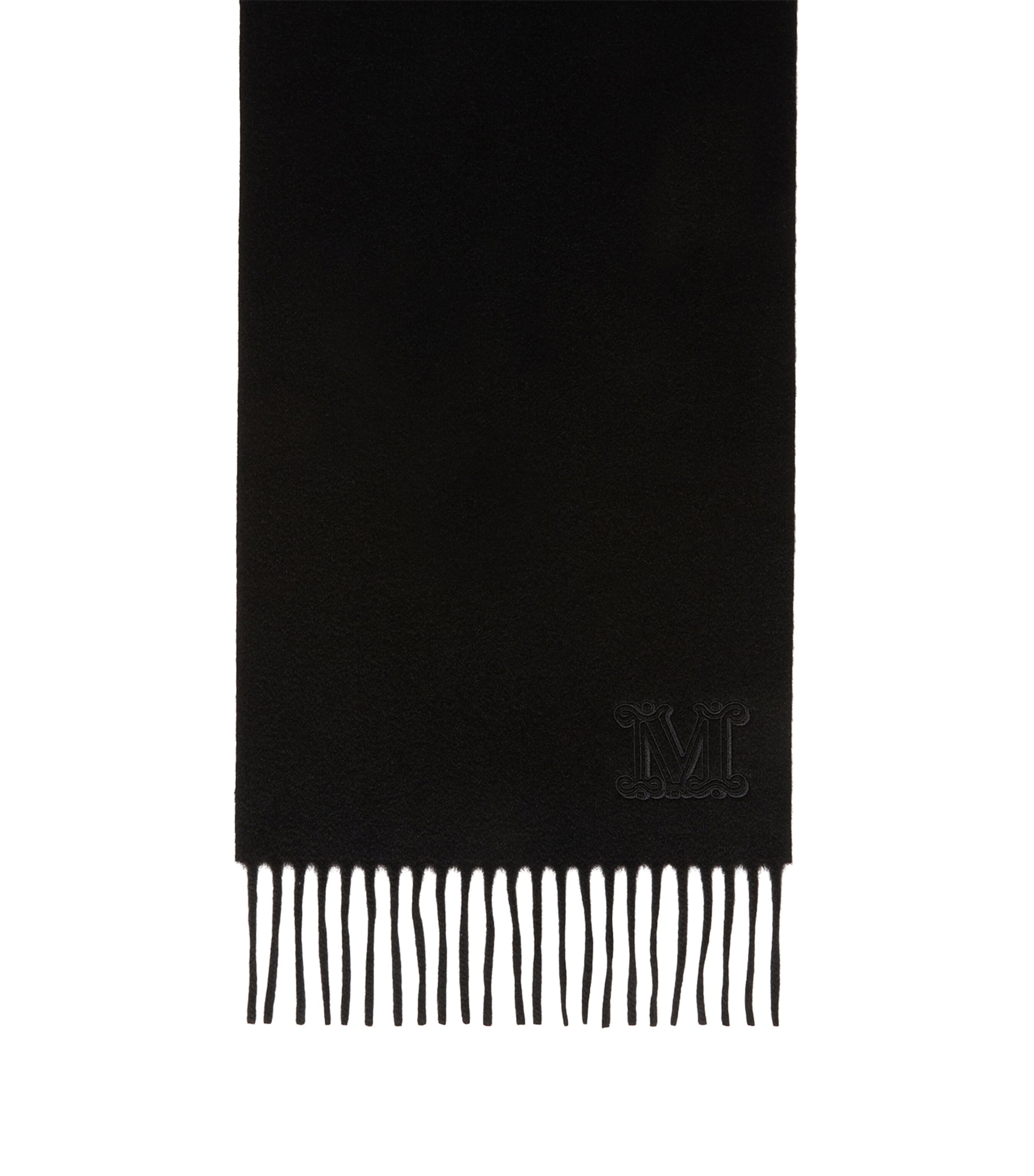Max Mara Cashmere Monogram Scarf Black