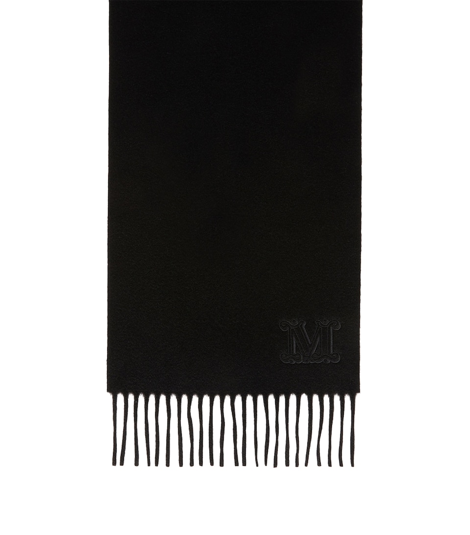 Max Mara Cashmere Monogram Scarf Black