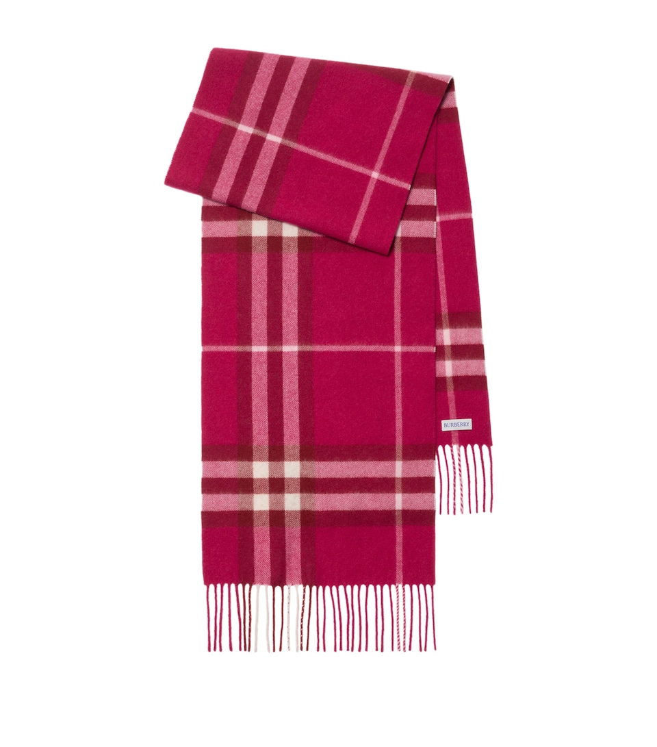 Burberry Cashmere Check Scarf Jam Pink