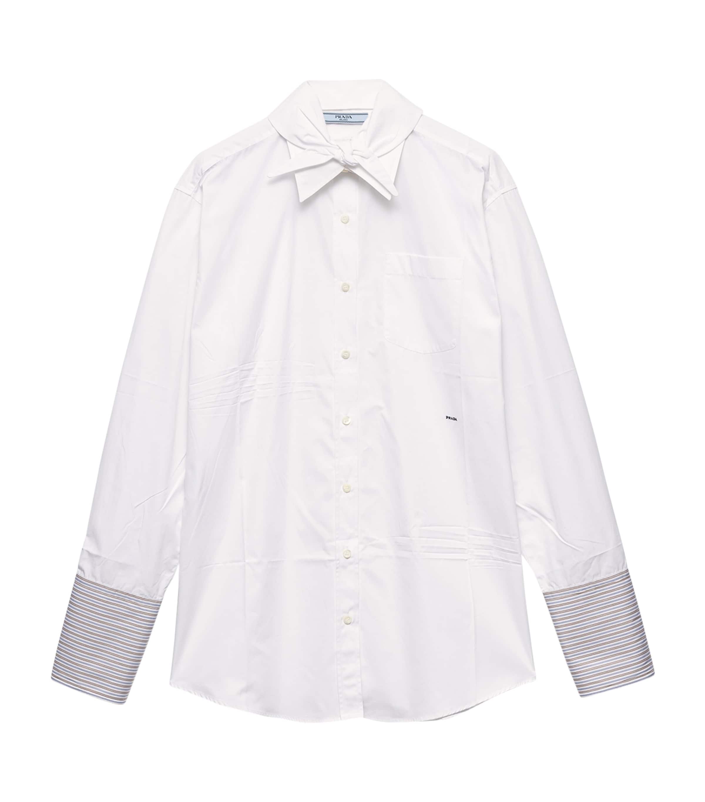 Prada Womens Cotton Poplin Shirt White
