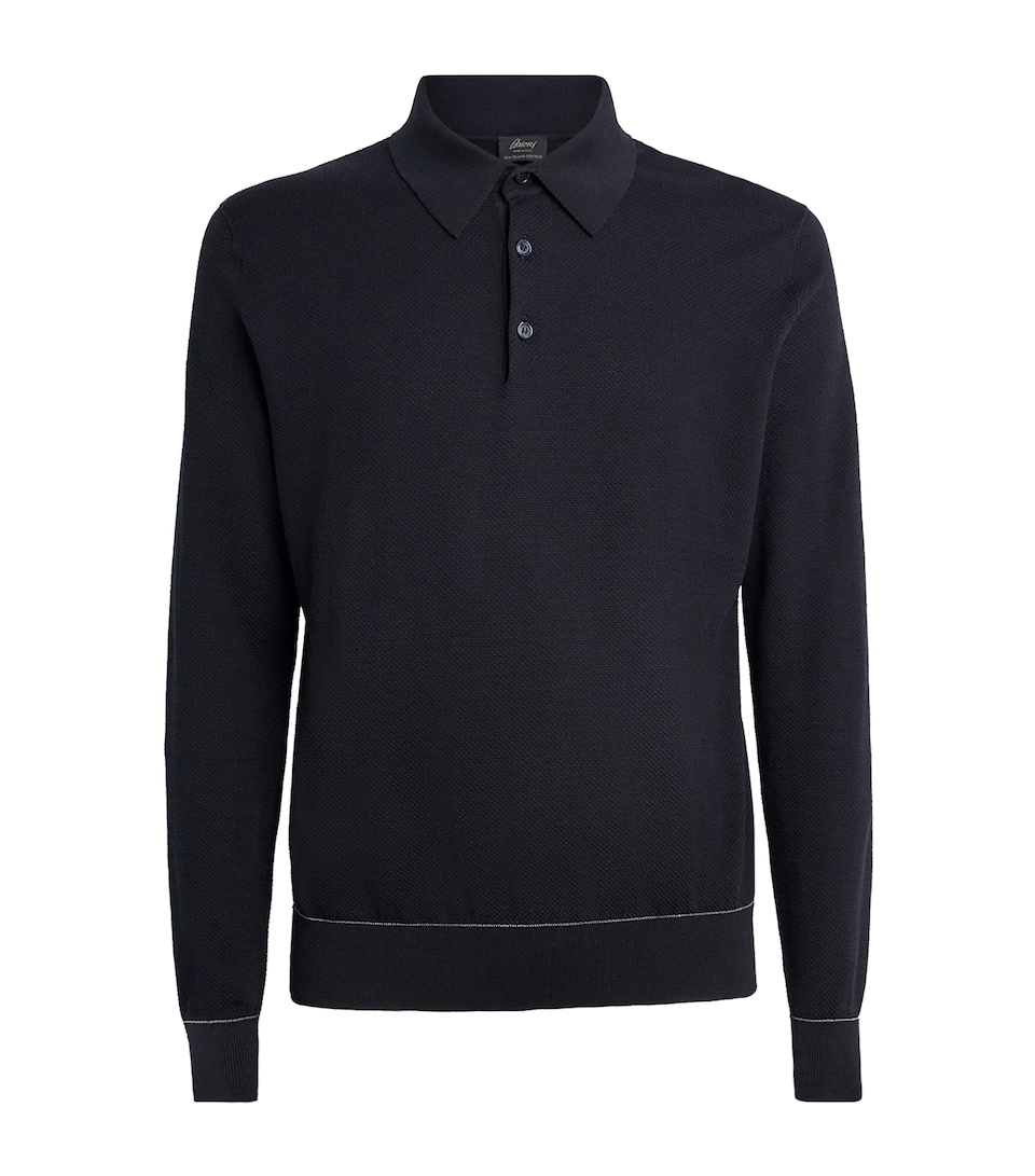 Cotton Contrast-Stitch Polo Shirt