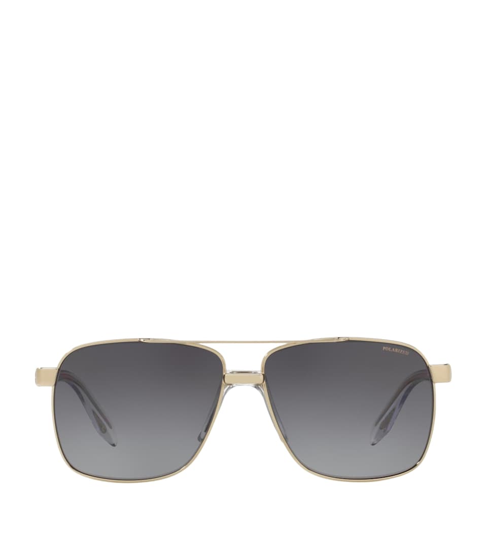 Versace Steel Square Sunglasses Gold