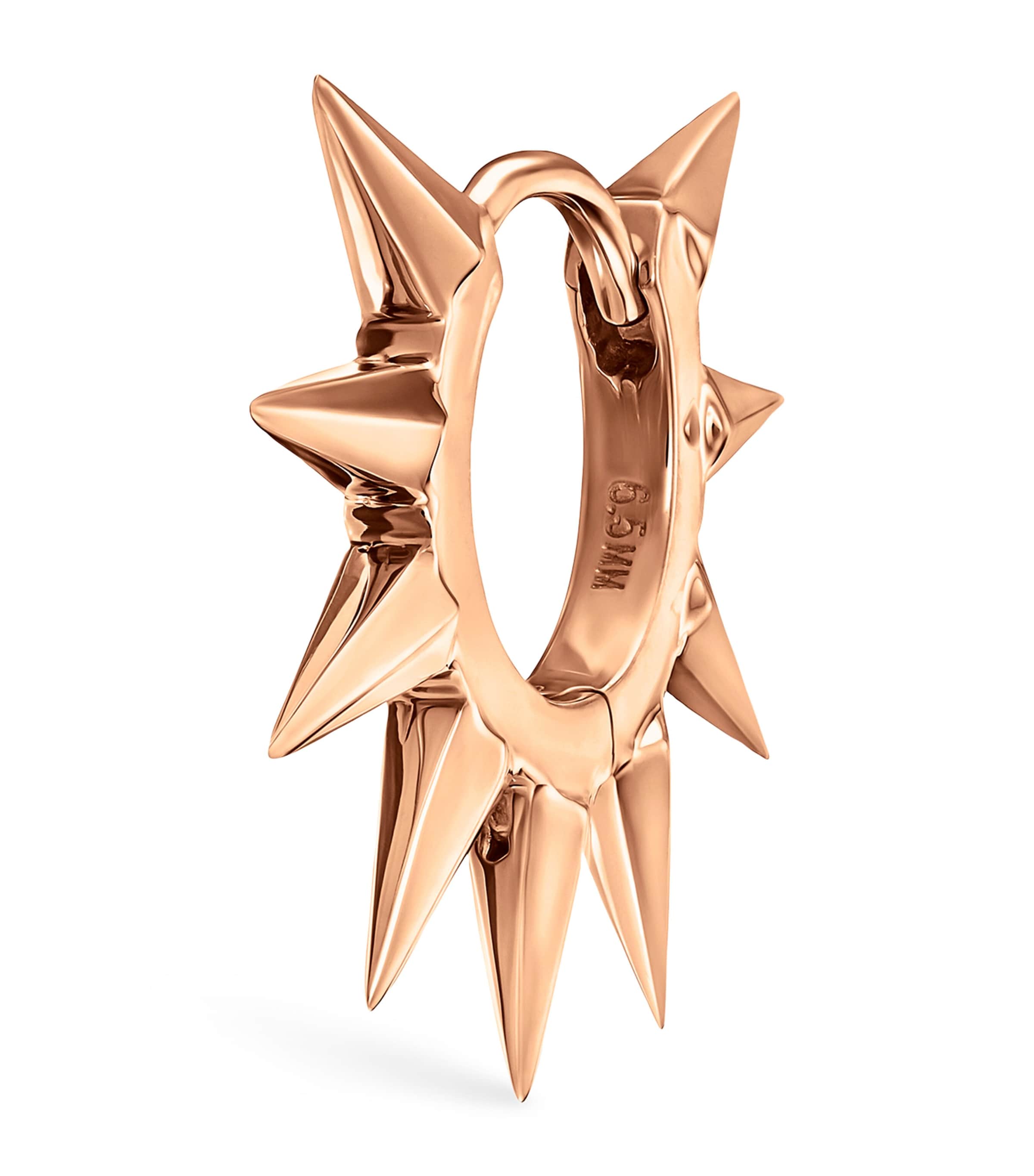 Maria Tash Rose Gold Metal Mohawk Hoop Earring (6.5mm) Rose Gold