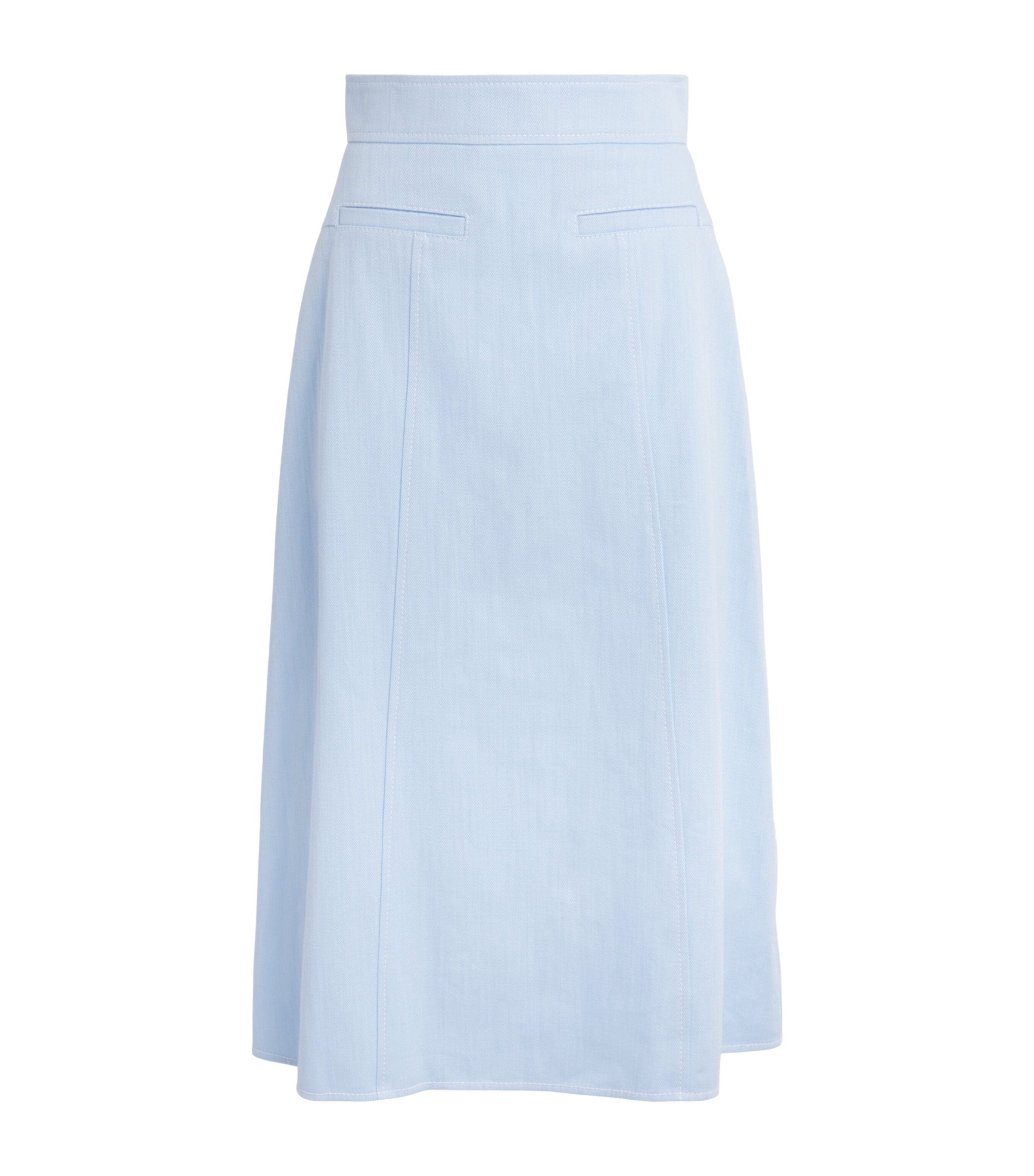 Emilia Wickstead Womens Wilder Denim Midi Skirt Icy Blue