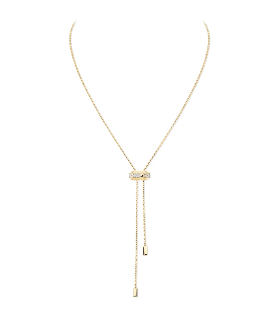 Messika Moderniste Yellow Gold and Diamond Tie Necklace White Gold