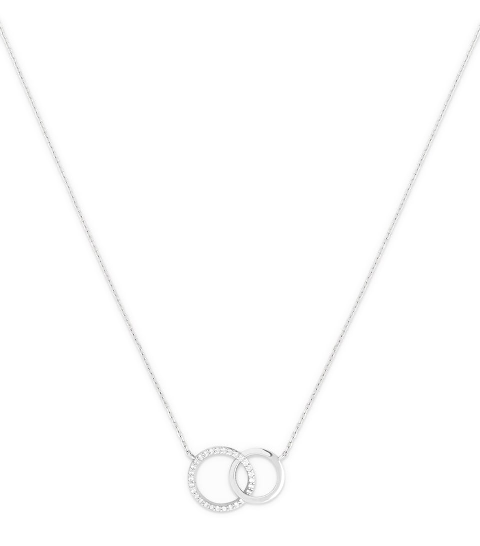 Astrid & Miyu White Gold and Topaz Orbit Necklace White Gold