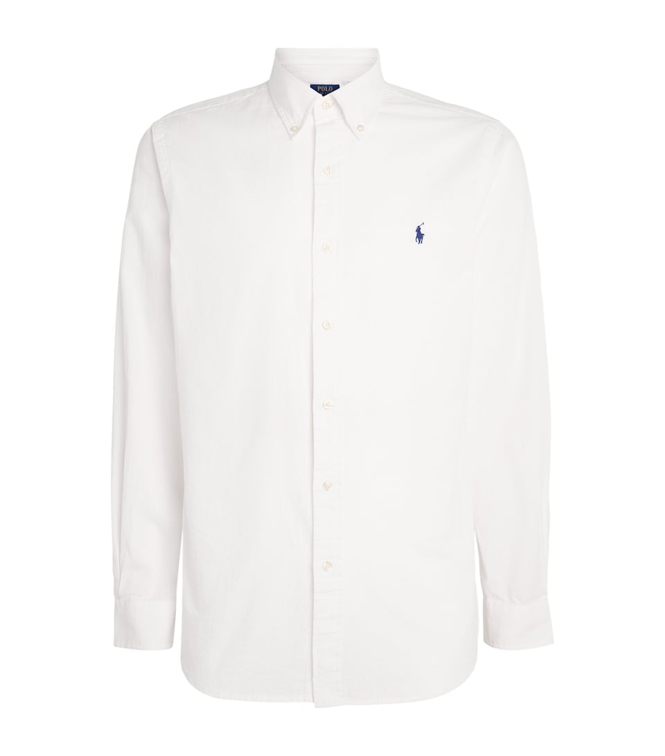 Polo Ralph Lauren Mens Cotton Seersucker Custom Fit Shirt White