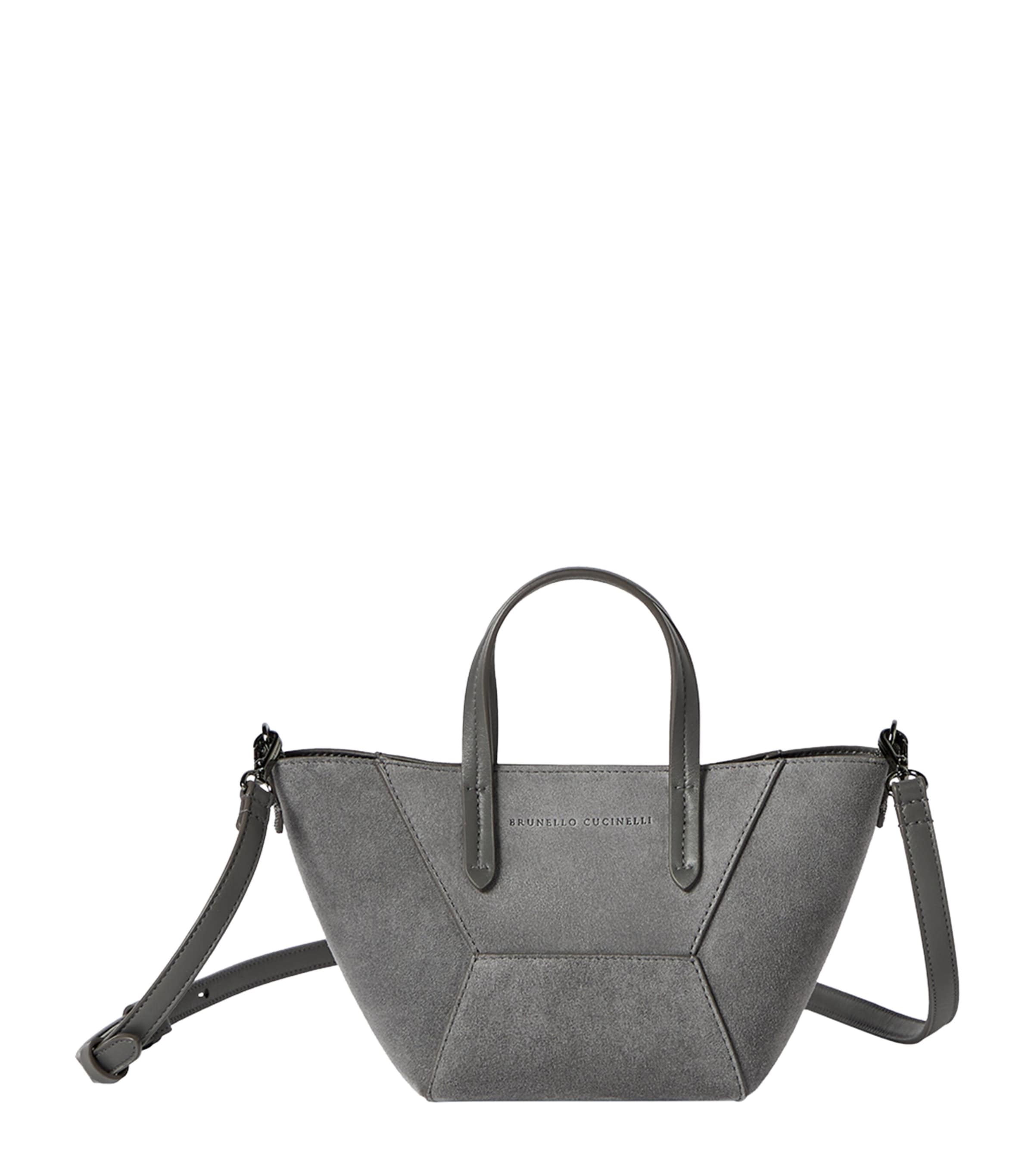 Brunello Cucinelli Mini Suede BC Duo Tote Bag