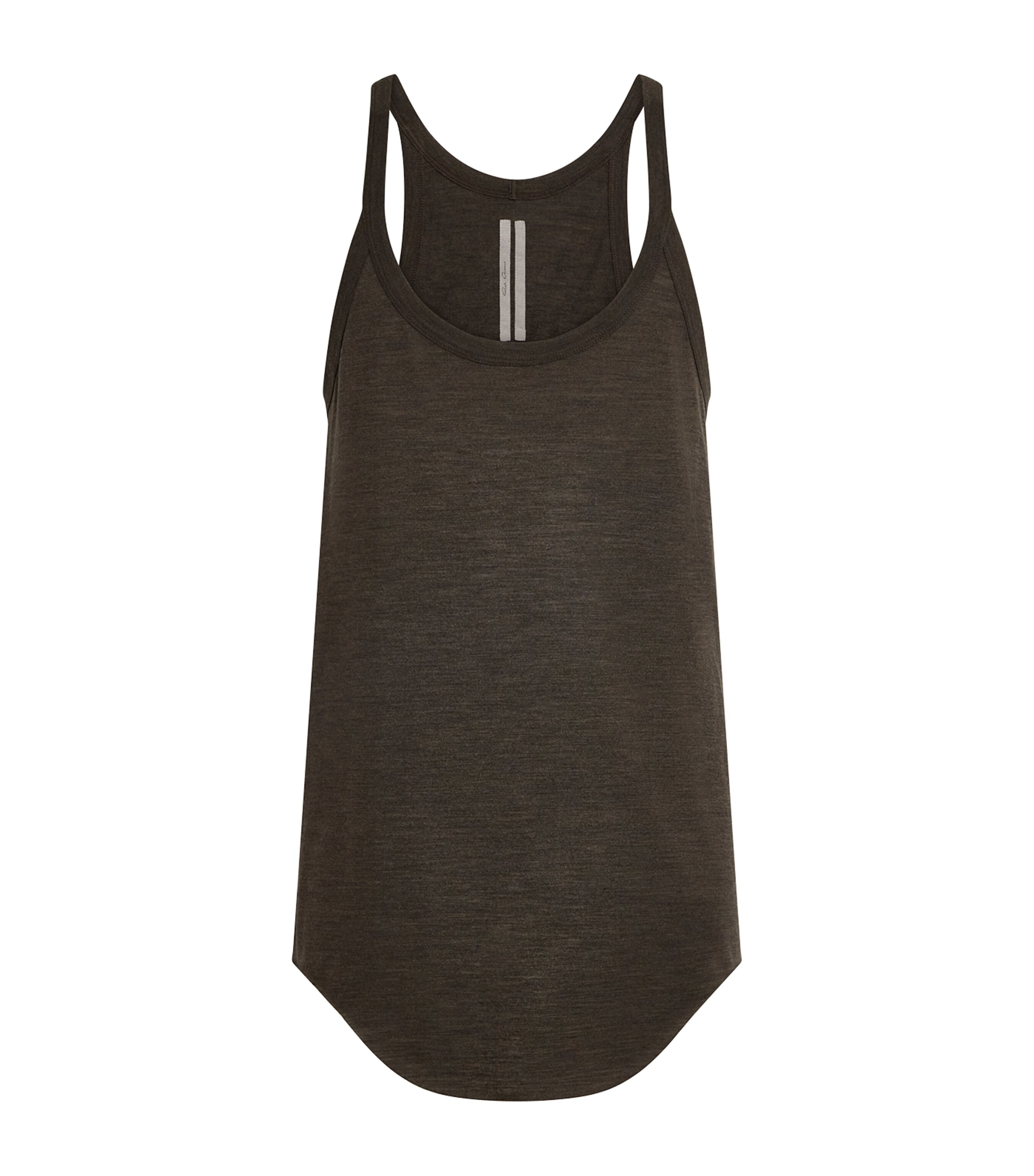 Rick Owens Mens Wool-Silk Pony Tank Top Drkdust