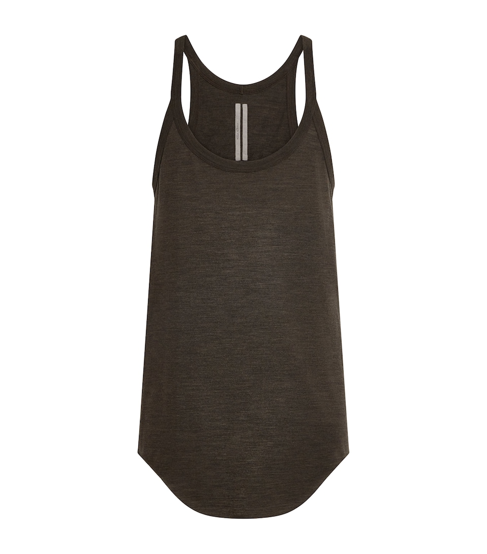 Rick Owens Mens Wool-Silk Pony Tank Top Drkdust