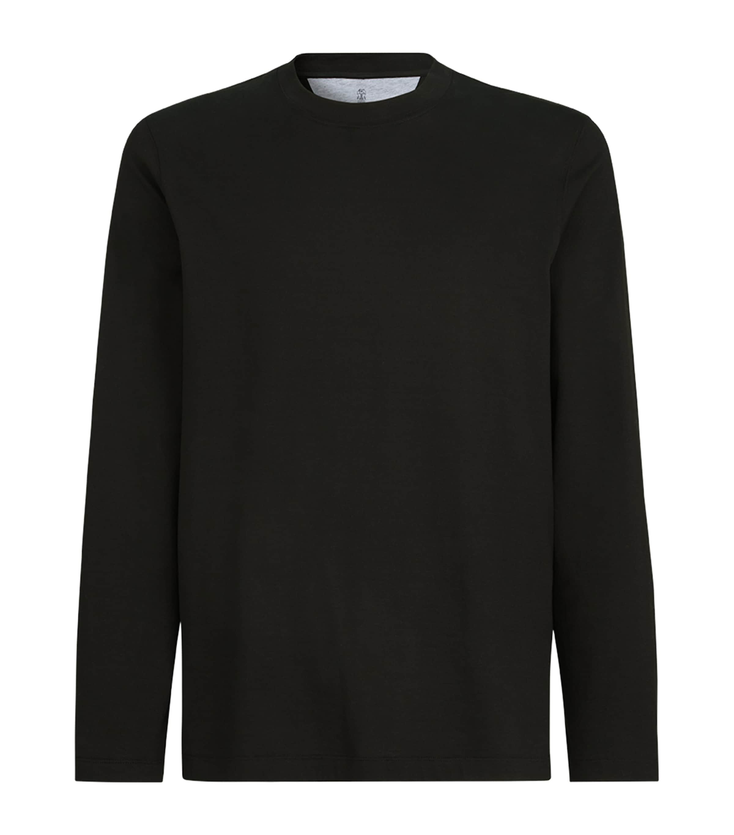 Brunello Cucinelli Mens Cotton Long-Sleeve T-Shirt Black