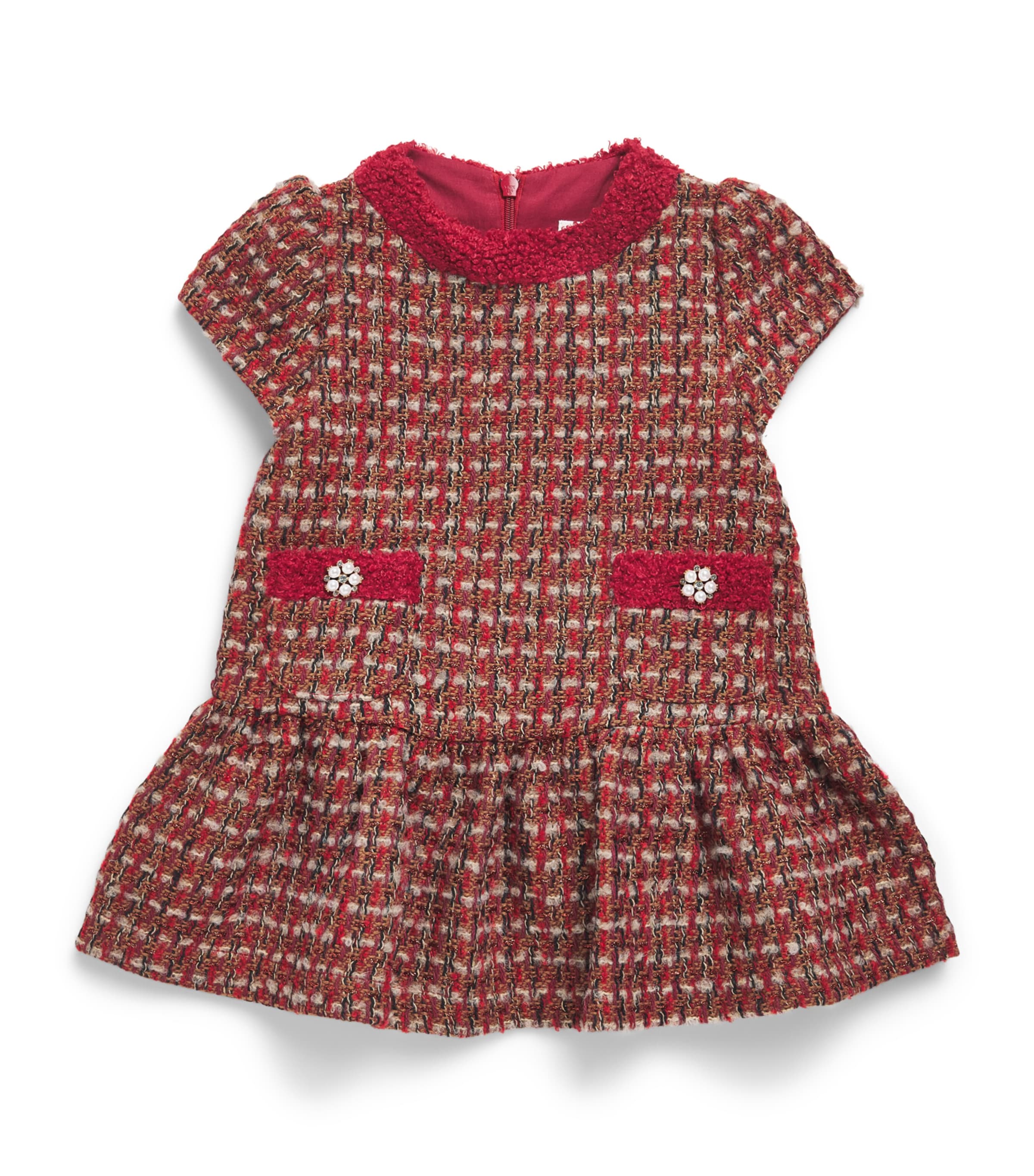Patachou Tweed Dress (6 Months-4 Years) Burg Tweed